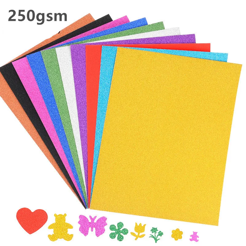 

250gsm A4 Card Glitter Paper Children's Toy Paperboard Without Sticker Flash Powder Cardboard Craft Paper Party Decoration