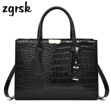 Fashion Women Totes Pu Leather Famous Brands Handbag Casual Crocodile Top Handle Bag High Quality Shoulder Messenger Bag Sac Fashion Women Totes Pu Leather Famous Brands Handbag Casual Crocodile Top Handle Bag High Quality Shoulder Messenger Bag Sac