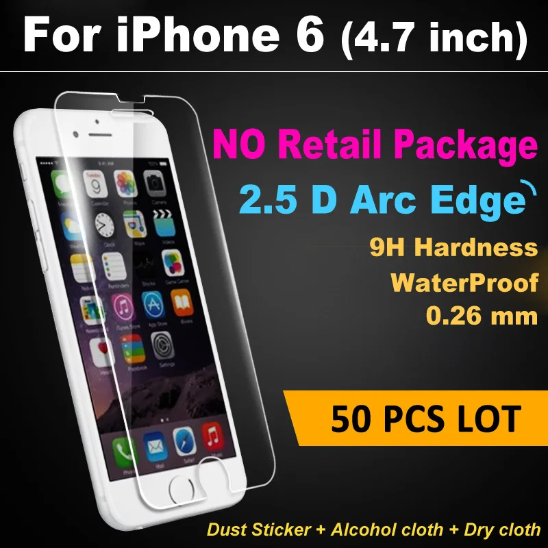 imágenes para X 50 unids lot ultra thin hd 2.5d para iphone 6 6 S Protector de Pantalla de Cristal Templado 0.3mm Frente Película Protectora Al Por Menor No paquete imágenes para X 50 unids lot ultra thin hd 2.5d para iphone 6 6 S Protector de Pantalla de Cristal Templado 0.3mm Frente Película Protectora Al Por Menor No paquete