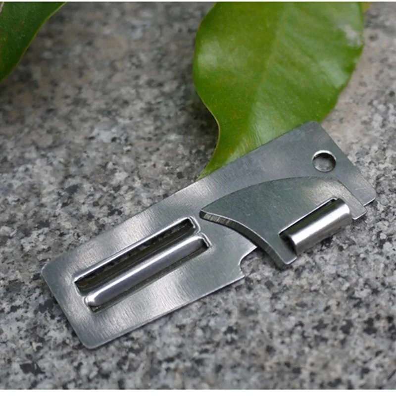 New Stainless Steel 2 in 1 EDC Pocket Multi Tool Outdoor Can Opener