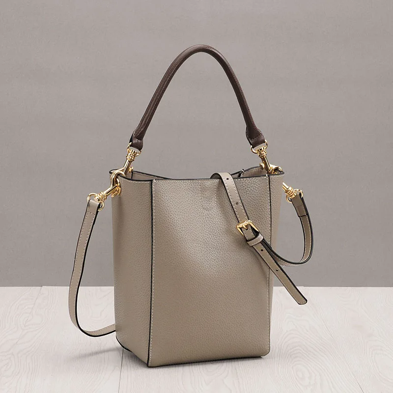 

PRAVESDA 100% Genuine leather women big casual bucket bags fashion shopping crossbody bags