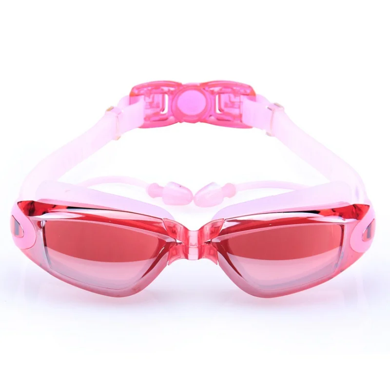 Мужские и женские очки для плавания Pingguang, зеркальные противотуманные водонепроницаемые очки для плавания, противотуманные УФ очки для плавания с затычкой для ушей, спортивные очки