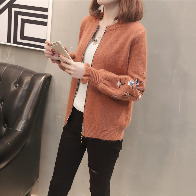 

Autumn Winter cardigan sweater Women Fashion Women knitting Knitted Female embroidery Cardigan Coat Ladies Sweater Soft Outwear