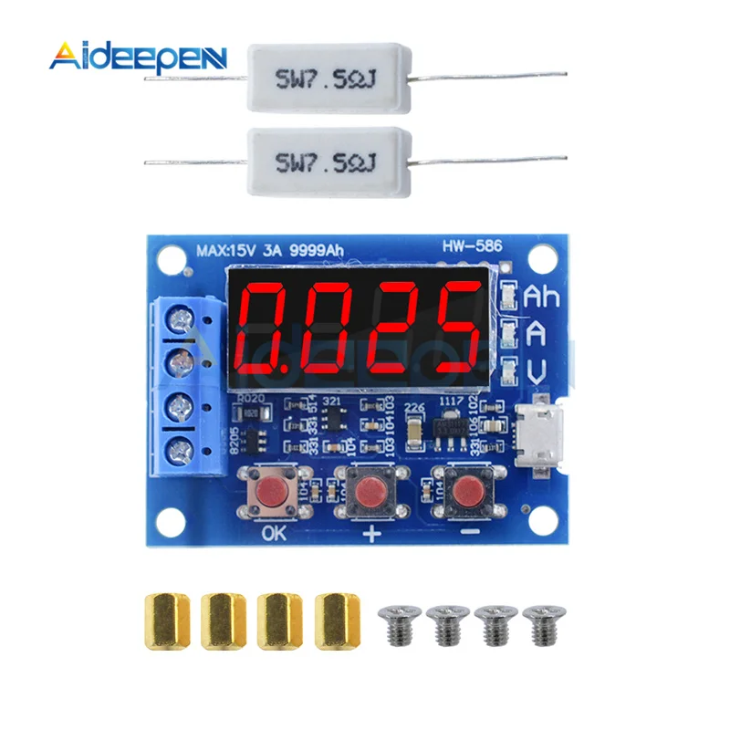 

LED Digital Power Battery Capacity Tester ZB2L3 Micro USB Li-ion Lithium 18650 External Load Battery Discharge Testing Analyzer