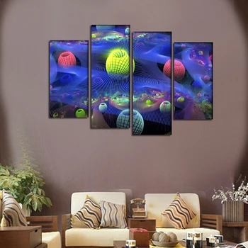 

2016 New 4 Panels abstraction background bay oil painting For home Wall Art Picture Unframed gift free shipping