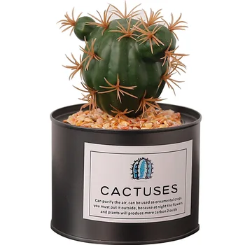 

Creativ Simlation Cactus Figurines Ornaments Plastic Cactus Potted Miniature Furnishing Articles Home Office Desktop Crafts Gift