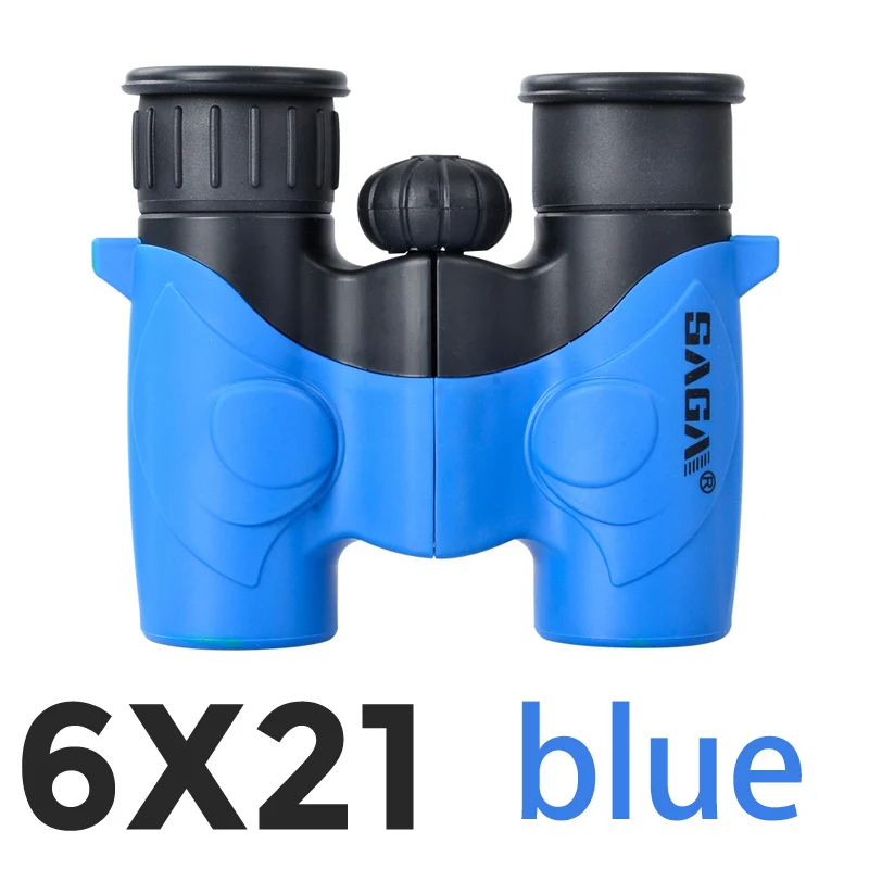 Blue SAGA 6x21 малыш Бинокль Карманный Размер телескоп увеличение для детей игры на открытом воздухе мальчиков девочек игрушки подарок - Цвет: Blue