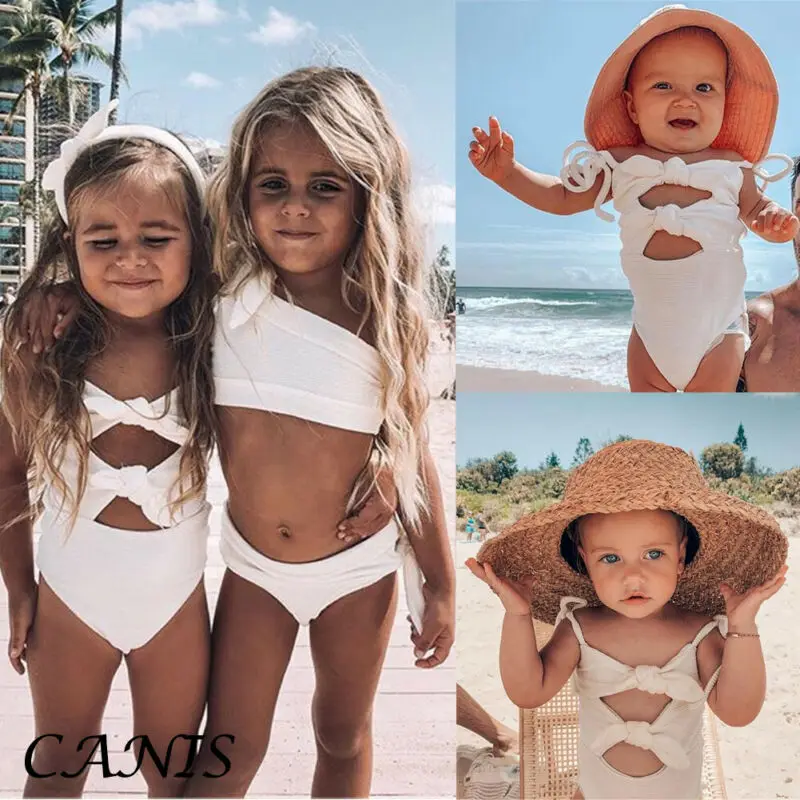US Newborn Baby Girls Kid Swimsuit One Piece Swimwear Bikini Bathing Suit Beachwear