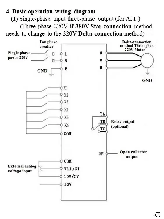 Преобразователь частоты Регулируемая скорость VFD инвертор 220 кВт/4 кВт ZW-AT1 3P в выход для мотора низкочастотный инвертор wzw