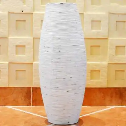 Chrismas White Brown Grey Bamboo Floor Vase Large Handcraft Big font b Home b font Decor