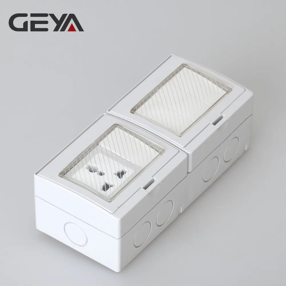 

GEYA Multifunction Type Waterproof 4 Gang Switch 1 Gang Socket or 4 Gang 2 Way Switch 1 Gang Socket