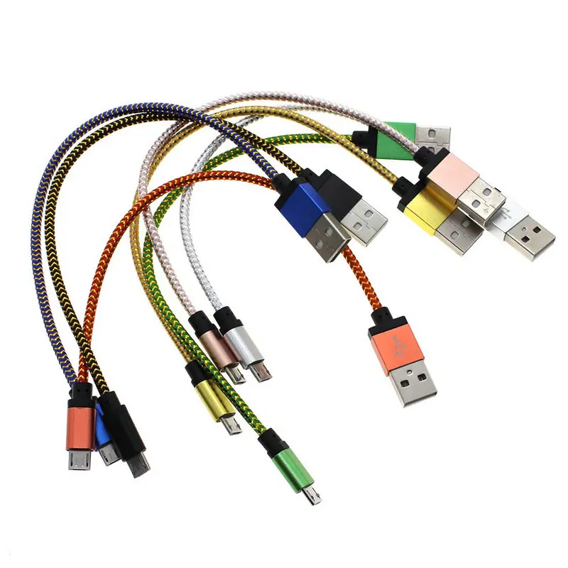

Braided Copper Wire Micro USB Cable 23.5CM 1M 2M 3M 2.0 Data Sync Charging Data Cable For Samsung Galaxy S6/S6 Edge