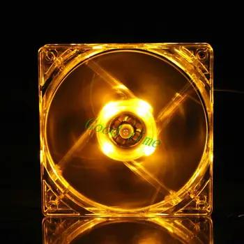 

Gdstime 2 pcs Yellow LED Light 80mm Computer PC Case Cooling Fan 12V Cooler 80x80x25mm 4 Pin 8025