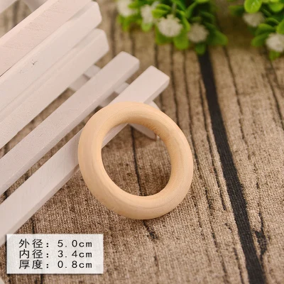 DIY орнамент аксессуары деревянный шарик деревянное кольцо деревянная пряжка - Цвет: 50mm 5pcs