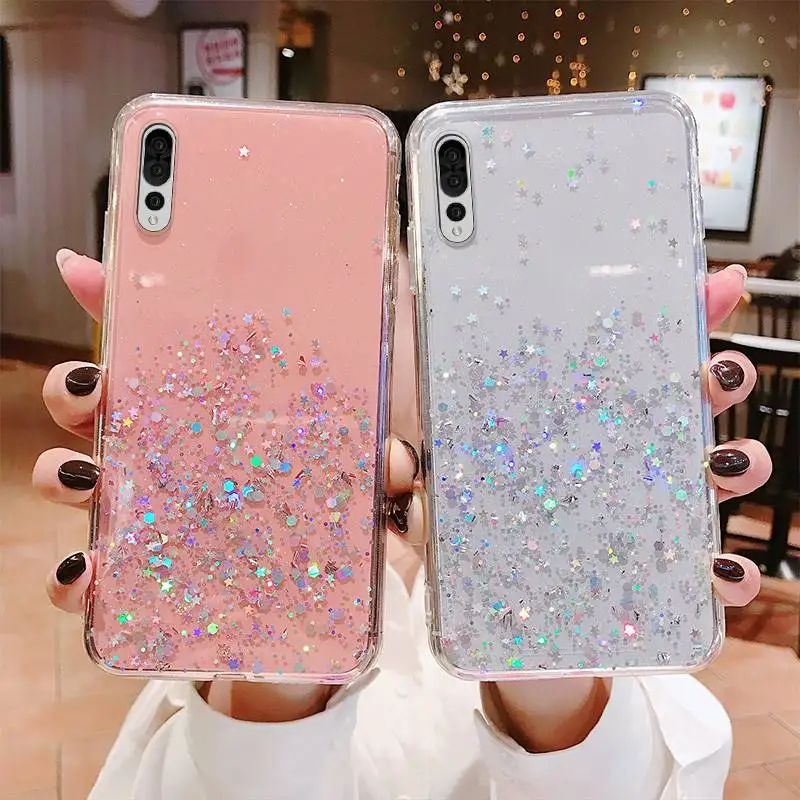 

Glitter Star Case For Huawei p20 lite p30 pro Nova 3 3i 4 2s Clear Cute Soft Silicone Cover For Huawei Nova 3 Honor V20 V10 Case