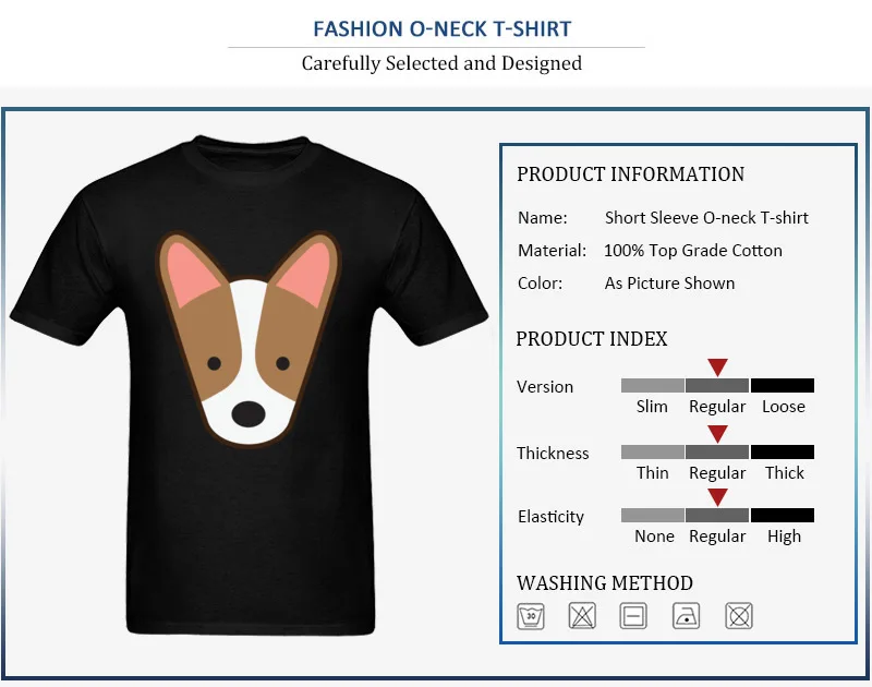 Corgi Pup 100% Cotton Geek Tops T Shirt Brand New Short Sleeve Men's Top T-shirts Design ostern Day Tee-Shirt Round Neck Corgi Pup