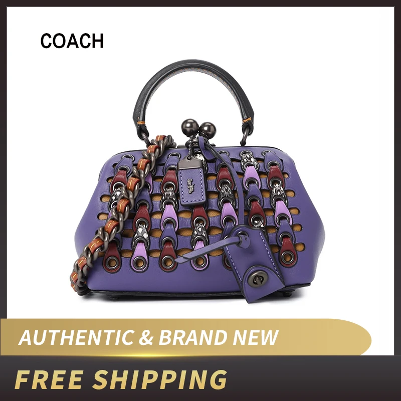 

Coach Leather Kiss Lock Crossbody Handbag21699