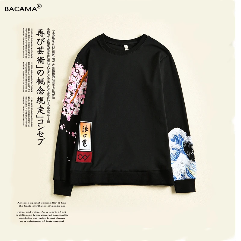 BACAMA Vintage Fashion Japanese Ukiyo e Style Cherry Blossoms