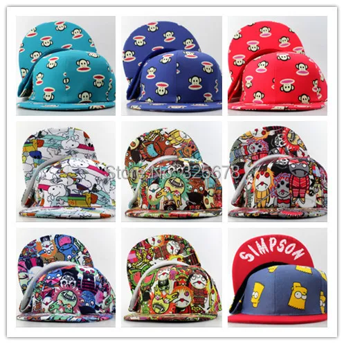 1pc/lot 2014 Hot Sale Set Unisex Cartoon BBOY Snapback Hip Hop Cap Baseball Skateboard Hat BQ8546 | Аксессуары для одежды