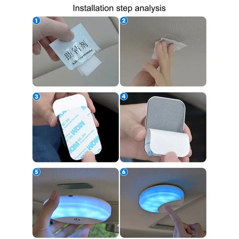 Универсальный USB Перезаряжаемый яркий белый/голубой светодиодный светильник для чтения в автомобиле, интерьерный потолочный фонарь, магнитный светодиодный ночной Светильник для автомобиля