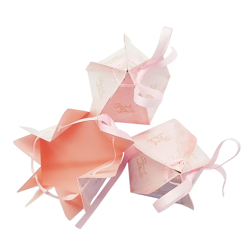 Esmalte em pó Lote Europeu Novo Estilo Floresta Casamento Criativo Pentagonal Doces Embalagem Caixa 50 Pçs - 2 Cheap Organizador de mesa