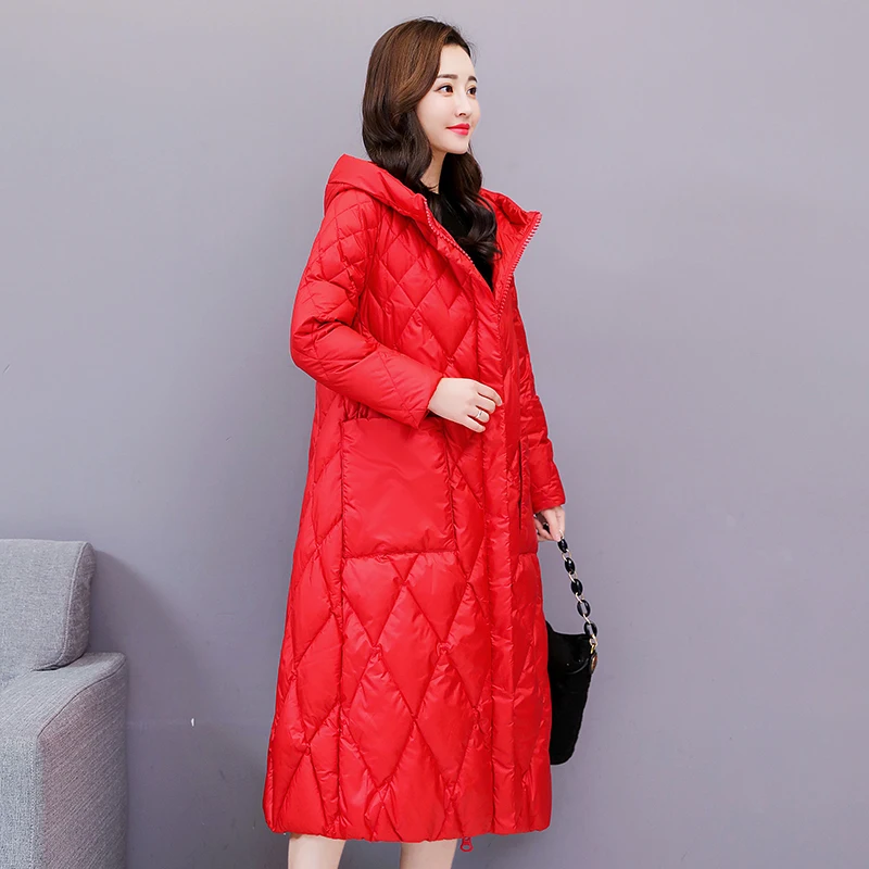 winter Women Snow White Down Coat Plus size Fashion jacket hoodie long Parkas warm Sweet Jackets Female winter coat clothes