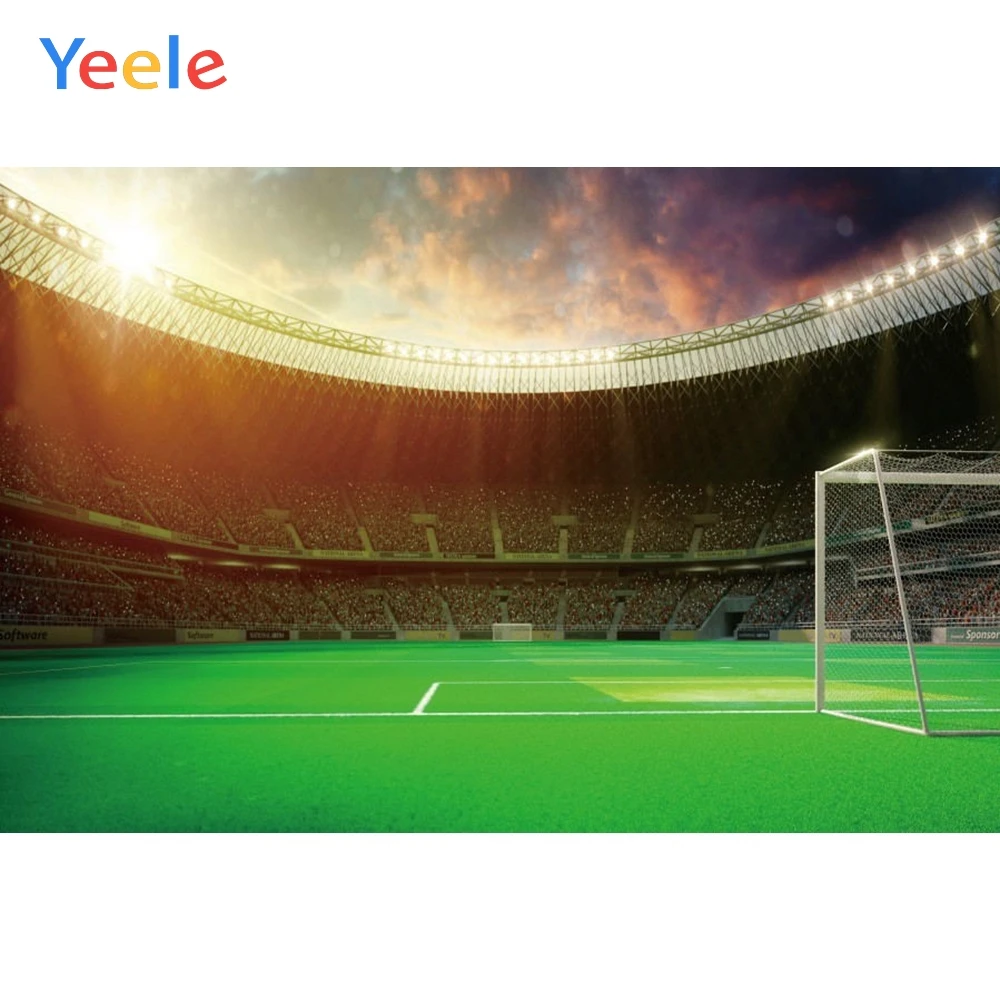

Yeele Sports Photography Backdrops Soccer Door Football Match Field photographic backgrounds For Photo Shoots Studio Photobox