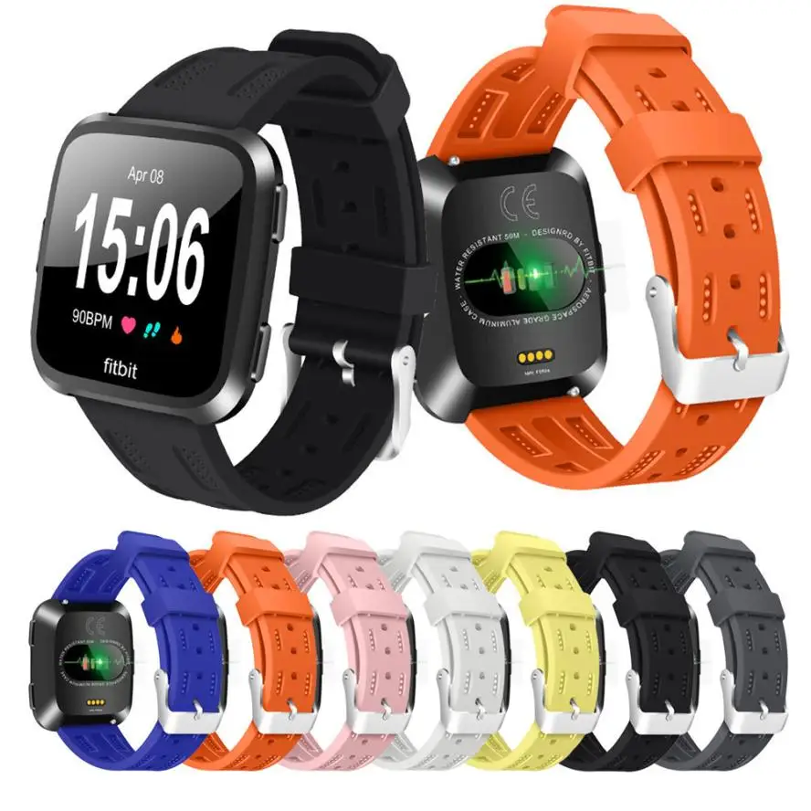 Сменный силиконовый дышащий ремешок на запястье для Fitbit Versa Браслет SmartWatch Watachband
