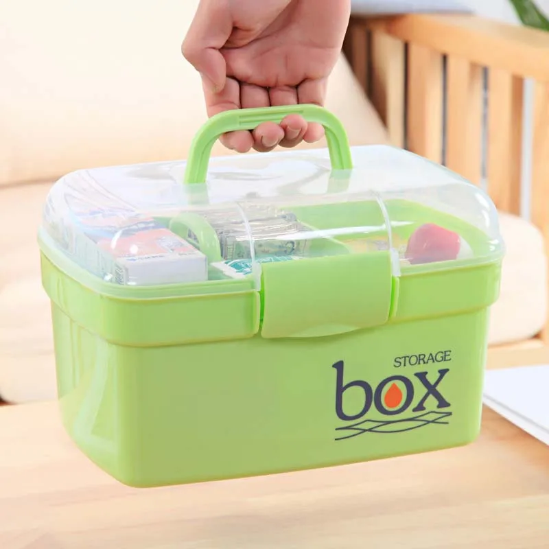 Double Layer Health Box Medicine Chest Handle First Aid Kit Storage Organizer Drop Shipping 27cm*19cm*16.5cm | Дом и сад