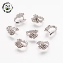 

brass pinch bails, ice pick, with 9 pcs rhinestone beads, nickel free, Metal color, about 6.5mm wide, 12mm long, 12mm thick