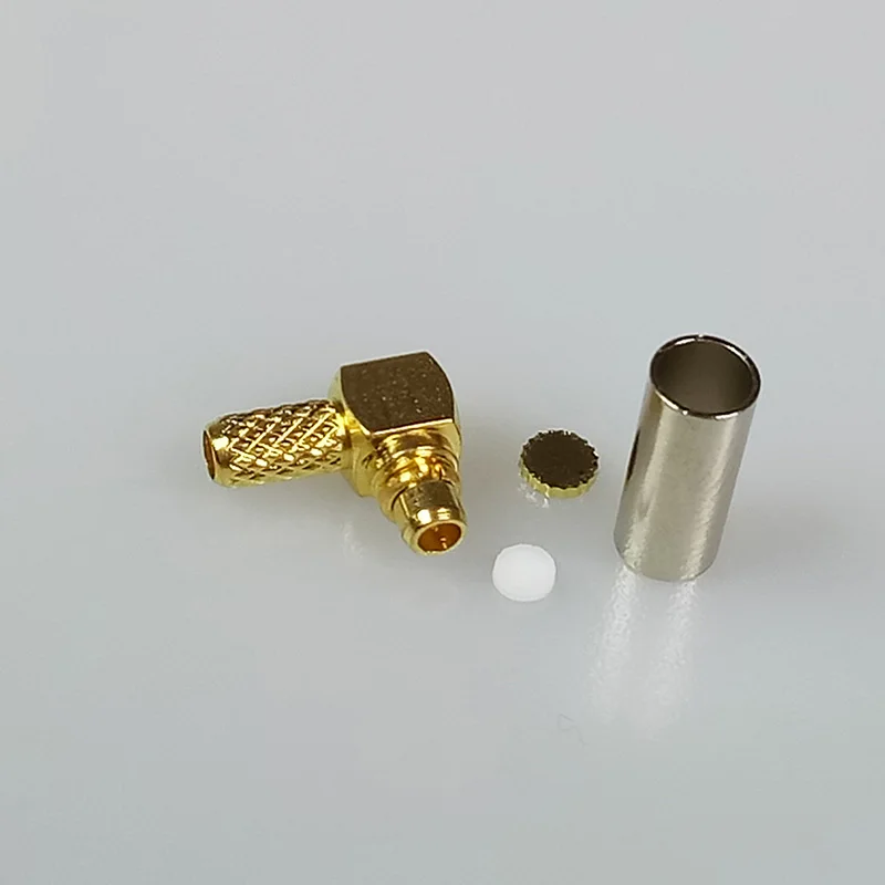 10 pcs правый угол MMCX Штепсель RF разъем позолоченный штыревой соединитель 90 градусов MMCX rf кабельный адаптор для коаксиального кабеля RG316 RG174 RG178