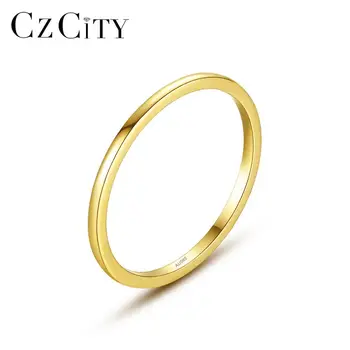 

CZCITY Simple Classic Real 14K Gold Engagement Ring for Women Bridal Wedding Yellow Gold Au585 Fine Jewelry Femme Gifts R14123