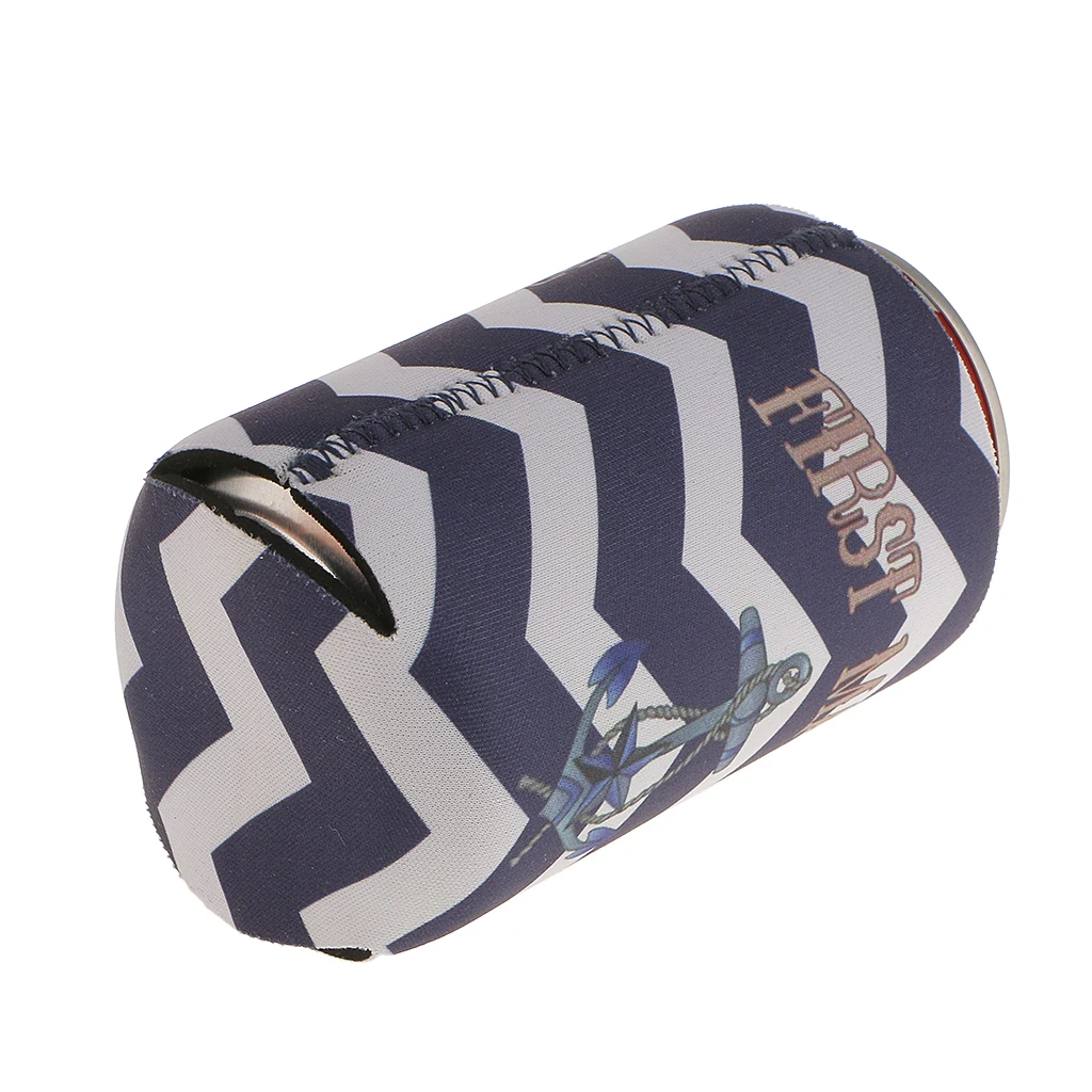 Set of 2pcs First Mate Captain Anchor Pattern Stubby Beer Bottle Tin Cooler Wrap