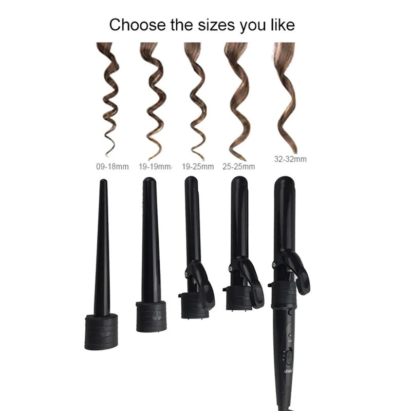 

5 in 1 waves automatic Interchangeable Hair Curling Irons ceramic curling wand home use and professioal hair Styling Tools