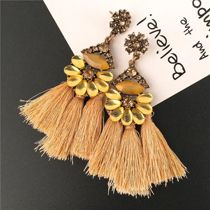 

Mieehoo 100 store Newest European and American exaggerated big brand tassel earring female show ear drop adorn article