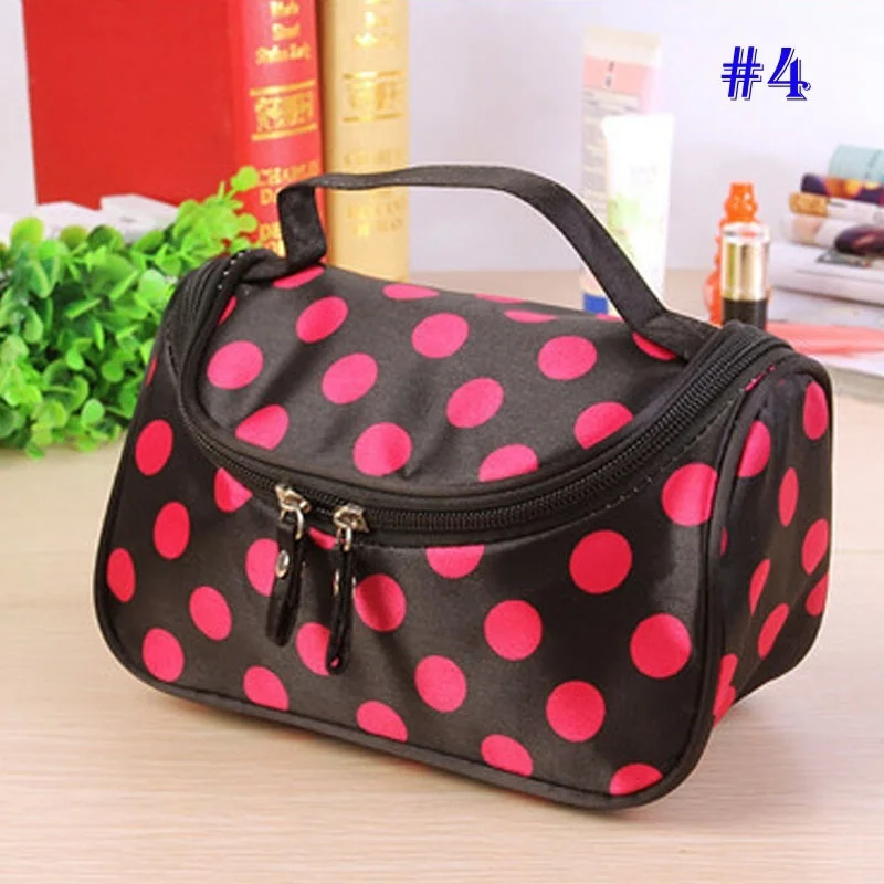 

NIBESSER Necessary Dot Cosmetic Bag Lady Travel Organizer Accessory Toiletry Zipper 2018 Makeup Portable Beauty Pouch