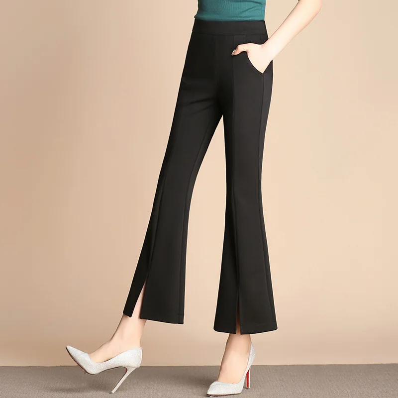 Women's plus size Flared pants trousers 2018 Summer Rome fabrics ...