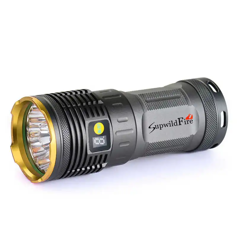 Supwildfire 35000LM 12 x XM-L T6 LED powerful led flashlight Digital Display Hunting Flashligt by 18650 battery #3o4 (2)