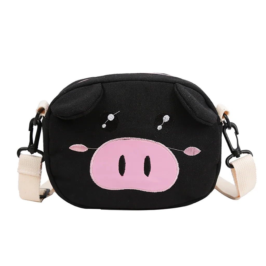 Сумка, милые сумки через плечо со Свинкой, Женская индивидуальная маленькая квадратная сумка с кисточкой, дикая сумка через плечо - Цвет: Black