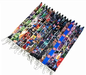 

New 100 pcs Cartoon Mix superheros superman batman Straps Lanyard ID Badge Holders Mobile Neck Keychains N1