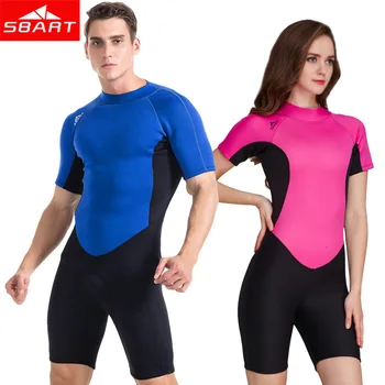 

SBART 2MM Neoprene Short Sleeve One Pieces Wetsuit Men Women UPF50 winter thick Warm Anti-Jellyfish Snorkeling Scuba Diving Suit