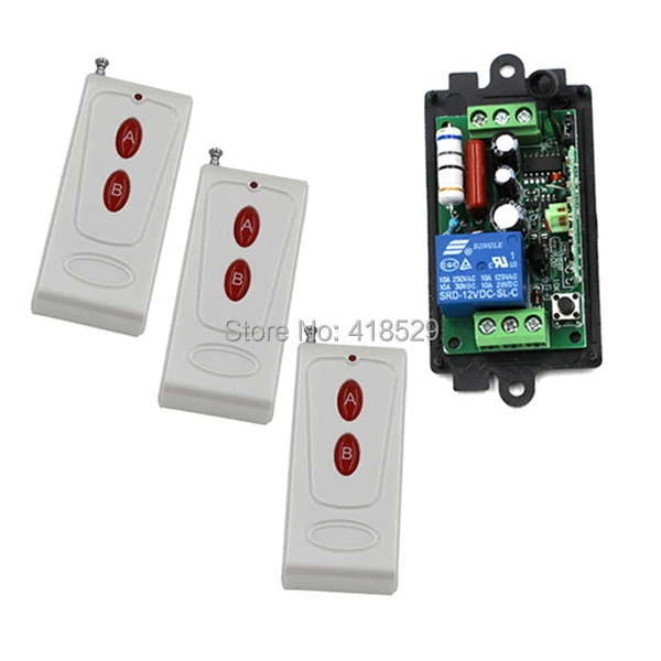 

smart system remote control switch,AC 220V 1CH RF Wireless 3 Transmitter with Two-button Receiver Switch -2260 2262 SKU: 5065