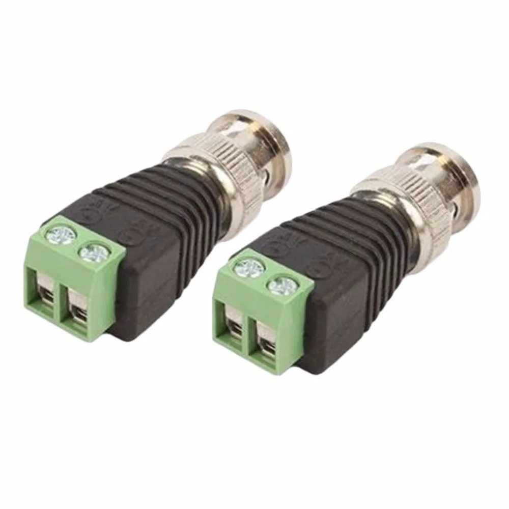

Mayitr 20 Pcs BNC Cable Green Male Coax CAT5 To Coaxial BNC Connector Camera CCTV Video Balun 4 x 1.2cm