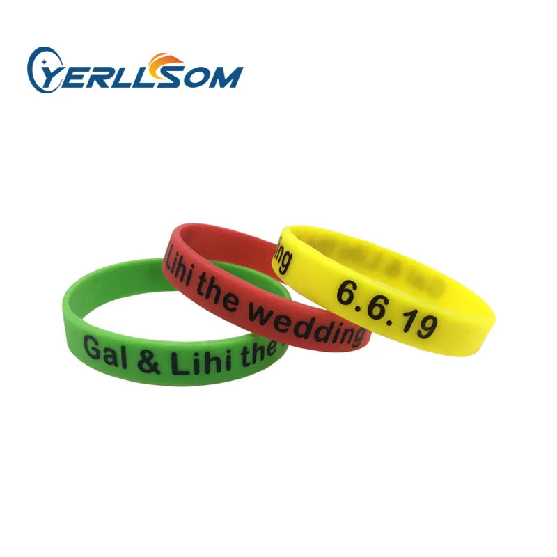 

YERLLSOM 25PCS customized personalized silicone bracelets wristbands for events