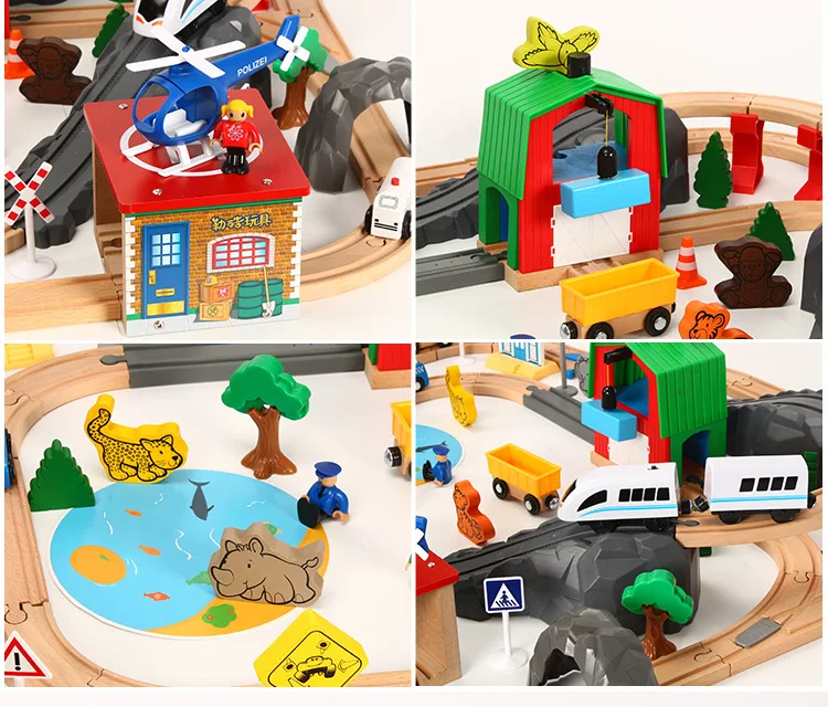 Wooden Trains Track Toys Set Magical track and Friends Station Bridge Accessories Railway Model educational Toys for Children