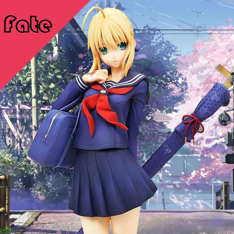 

NEW hot 20cm Fate stay night Saber Saber School uniform style action figure toys collection christmas toy doll FSN