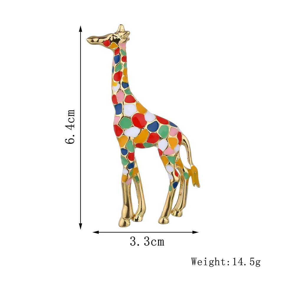 Terreau Кэти эмаль Жираф Броши для женщин Милая брошь булавка в виде животного модные украшения золотого цвета изысканный подарок для детей