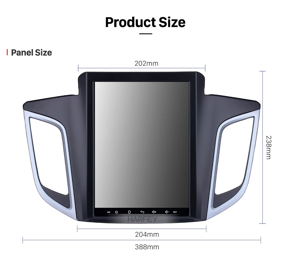 Discount Harfey 9.7 "4G LTE  Car Multimedia Player for 2014 2015 Hyundai IX25 Android 6.0 GPS Navi Radio with Bluetooth Mirror Link Aux 19