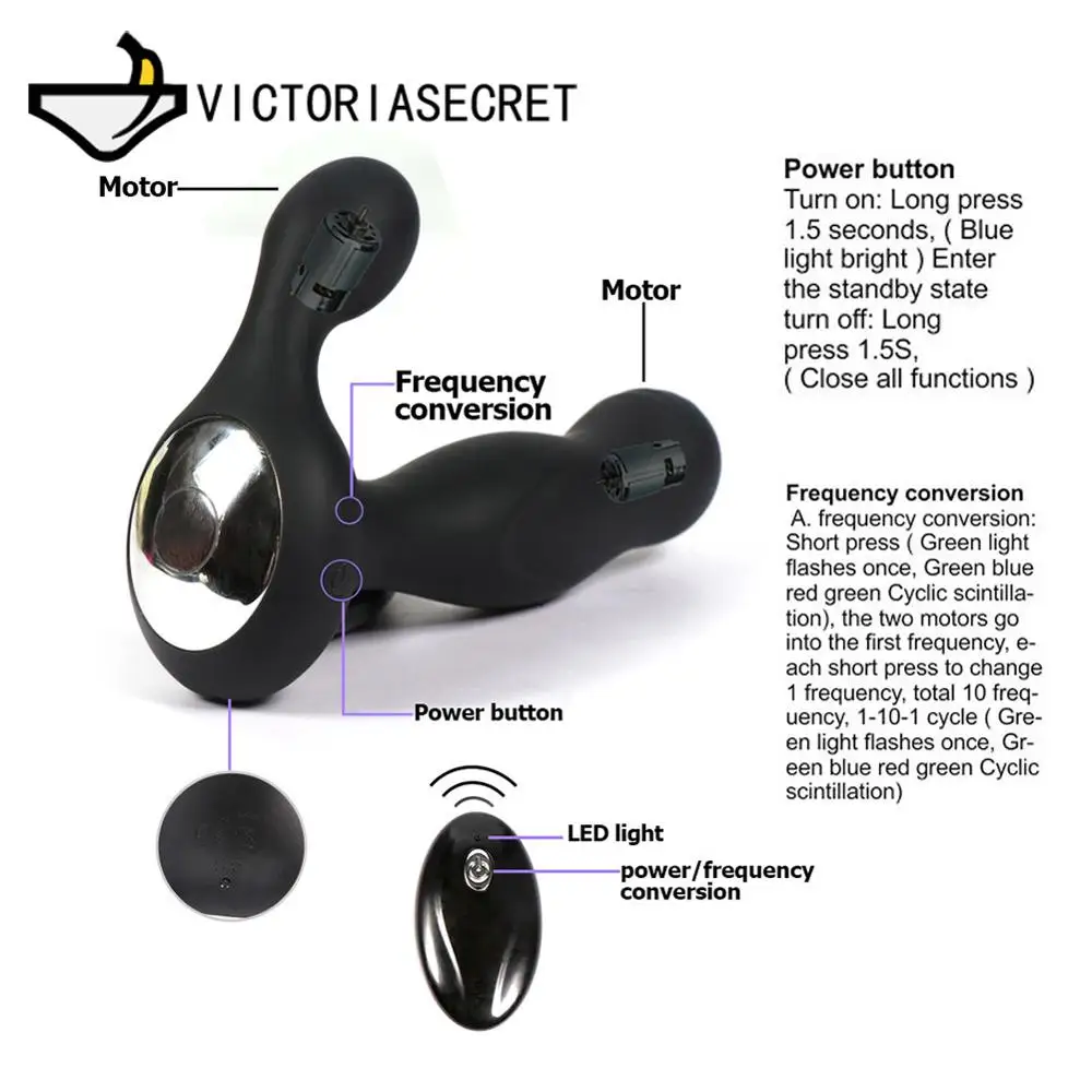 Vibrating Prostate  Anal Plug Vibrator 10 Speeds Vibrating Wireless Prostate Massager Anal Sex Toys Remote Butt  Plug Anal Toys