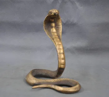 

ymying Chinese China Handmade Brass Bronze Statue Lucky Cobra Sculpture